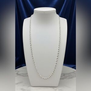 Classic Silver Twist Rope Necklace - Polished Chain